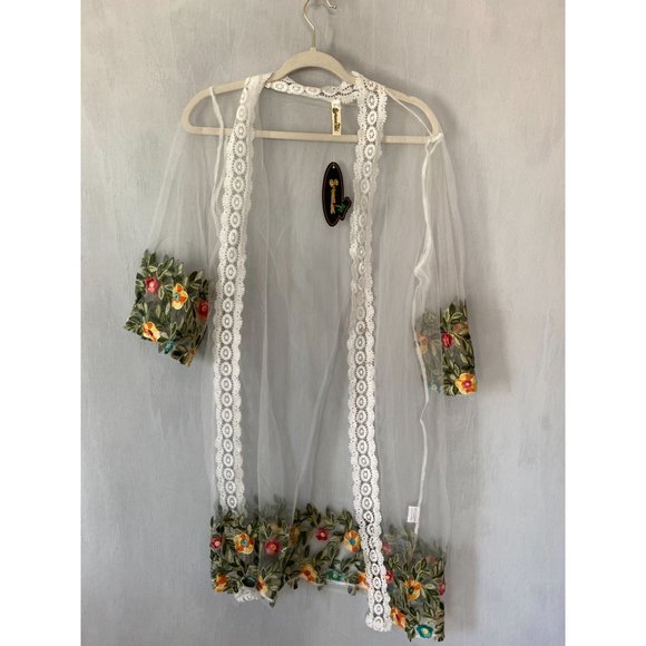 Shoreline Other - Shoreline Floral Crochet Sheer Cardigan Coverup
